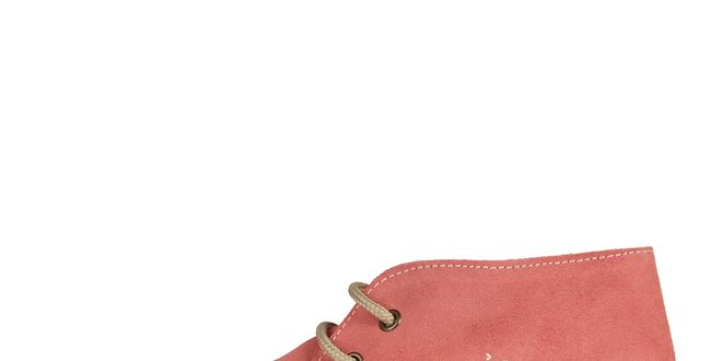 Dámske broskyňovo ružové šnúrovacie topánky U.S. Polo