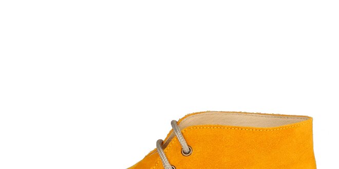 Dámske tmavo žlté šnúrovacie topánky U.S. Polo