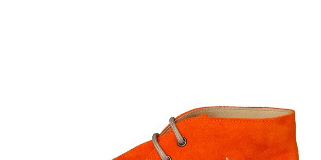 Dámske sýto oranžové semišové topánky U.S. Polo