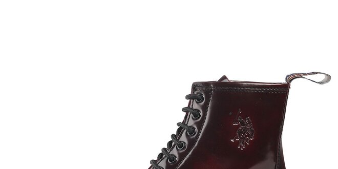 Dámske tmavo červené šnúrovacie topánky U.S. Polo