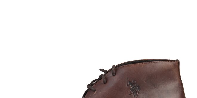 Pánske kožené hnedé topánky U.S. Polo