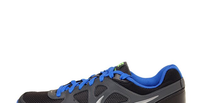 Pánske čierne bežecké topánky Nike Revolution s modrými detailami