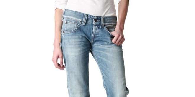 Dámske rovné šisované svetlé džínsy Replay