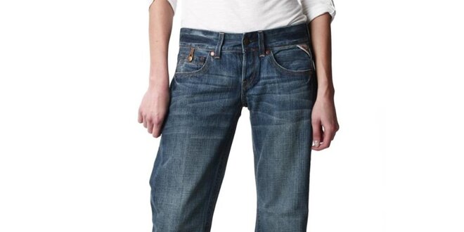 Dámske modré široké džínsy Replay