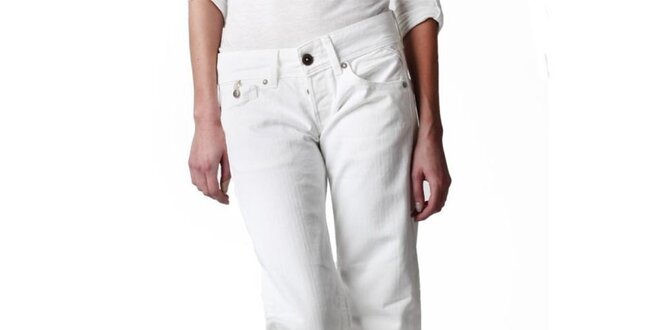 Dámske biele voľné džínsy Replay