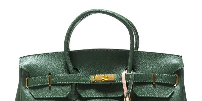 Dámska zelená kufríková kožená kabelka Isabella Rhea