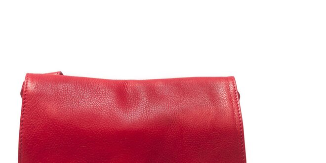 Dámska červená kožená taška cez rameno Isabella Rhea
