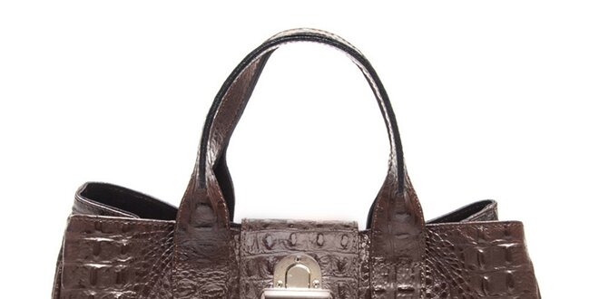 Dámska hnedá kabelka s reliéfnym povrchom Isabella Rhea