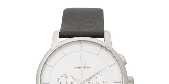 Analogové titanové hodinky s koženým remienkom Danish Design