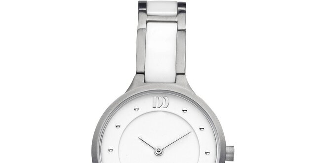 Dámske titanové biele hodinky s analogovým ciferníkom Danish Design