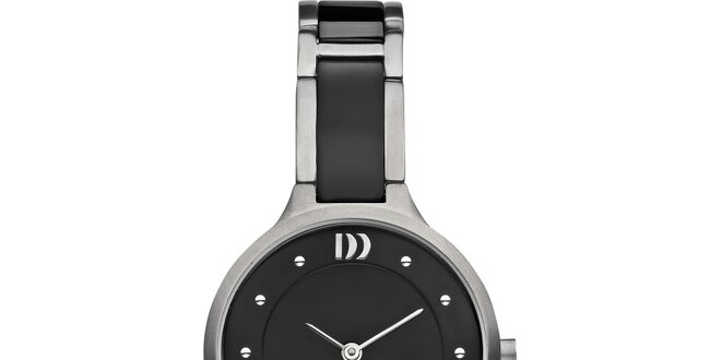 Dámske titanové čierne hodinky s analogovým ciferníkom Danish Design