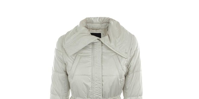 Dámsky bielo-šedý šušťákový kabát s límcom Compan&Co