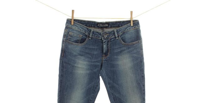 Dámske modré džínsy s obnoseným efektom Fuga