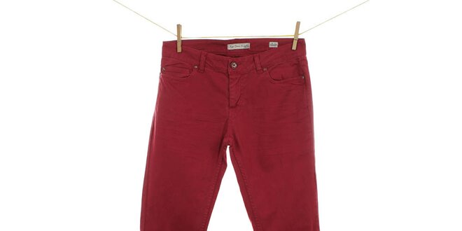 Dámske tmavo červené džínsy Fuga