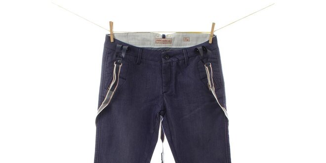 Dámske modré džínsy s trakmi Fuga