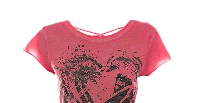 Dámske tmavo ružové tričko so šnurovaním na chrbáte Fuga