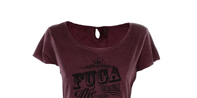 Dámske vínové tričko s potlačou Fuga