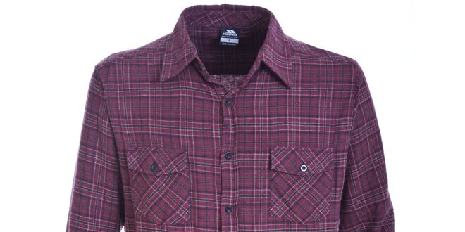 Pánska fialovo kockovaná flanelová košeľa Trespass