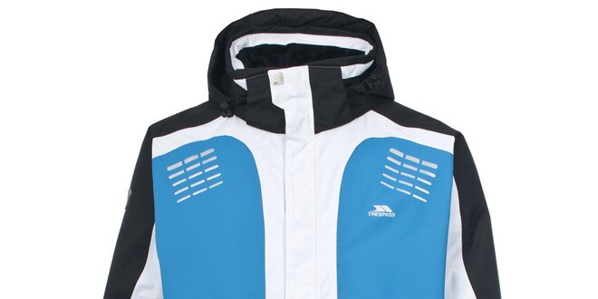 Pánska modro-čierno-biela lyžiarska bunda Trespass