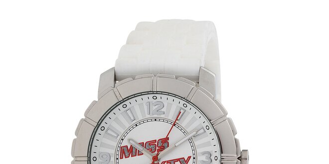 Dámske strieborno-biele analógové hodinky Miss Sixty