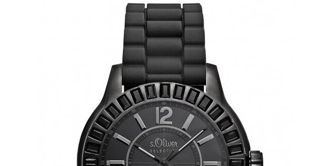 Čierne športové hodinky s.Oliver