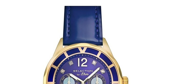 Dámske hodinky s chronografom a modrým remienkom s.Oliver