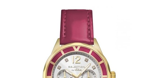 Dámske hodinky s chronografom a červeným remienkom s.Oliver