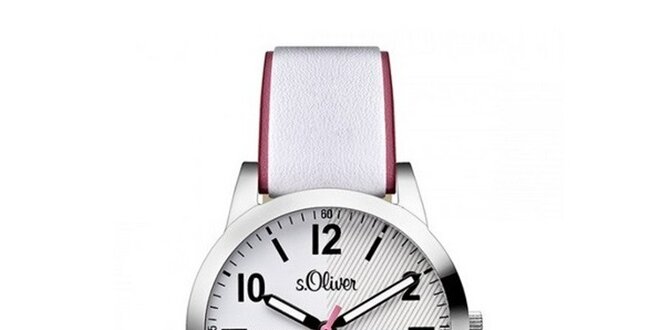 Dámske svetlé analógové hodinky s farebnou sekundovkou s.Oliver