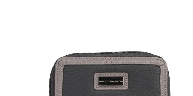 Dámska čierna peňaženka so svetlejším lemom Benetton