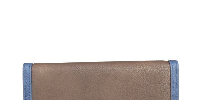 Dámska hnedá peňaženka s lemom Benetton na patentku