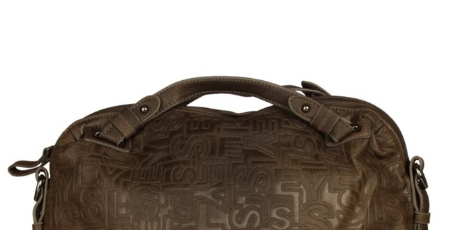 Dámska hnedá kabelka s reliéfom Sisley