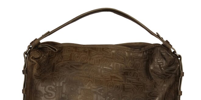 Dámska hnedá kabelka so vzorom Sisley