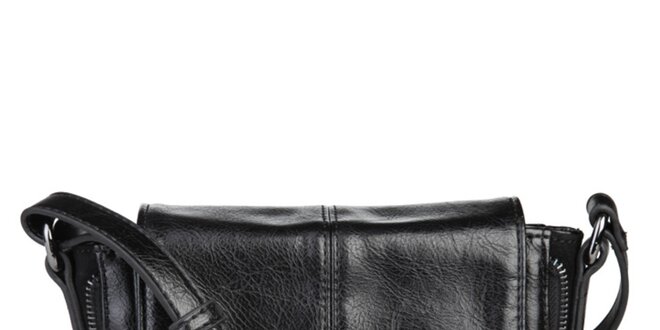 Dámska čierna kabelka s klopou Sisley