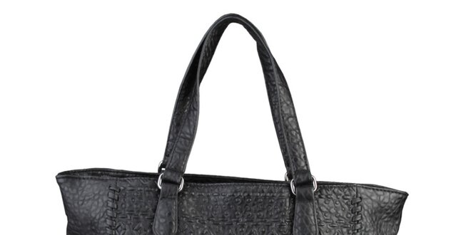Dámska čierna kabelka s cvočkami Sisley