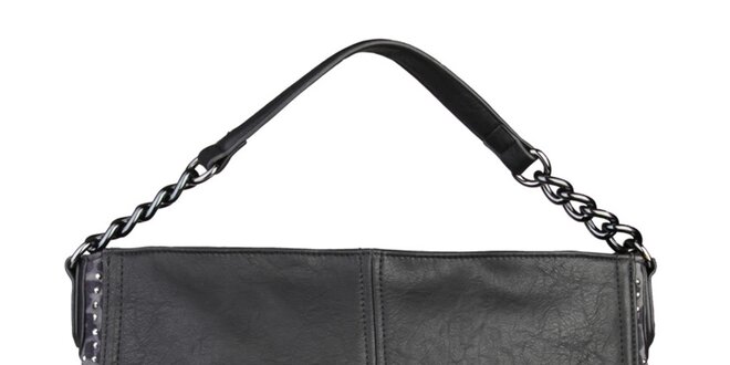 Dámska čierna kabelka s cvočkami Sisley
