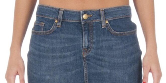 Dámska krátka modrá džínsová sukňa Tommy Hilfiger