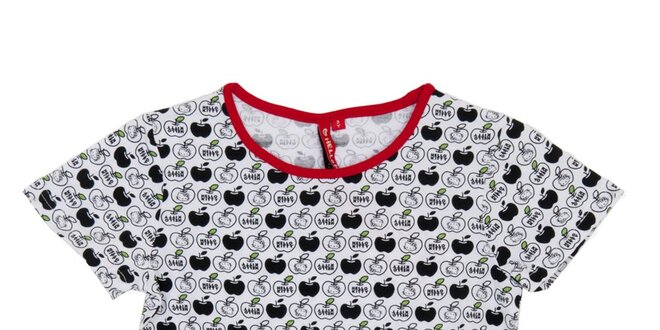 Detské biele tričko Hello Kitty s jabĺčkami