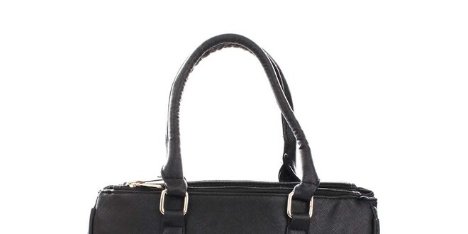 Dámska čierna kabelka s patentkovým zavieraním London Fashion