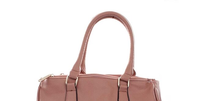 Dámska ružová kabelka s patentkovým zavieraním London Fashion