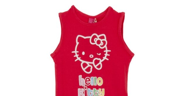 Detský červený set Hello Kitty - tielko a kraťasy