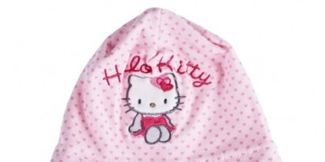 Detský ružový zimný set Hello Kitty - čapica a rukavice
