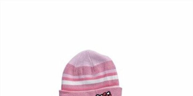 Detský svetlo ružový zimný set Hello Kitty - čapica a šála
