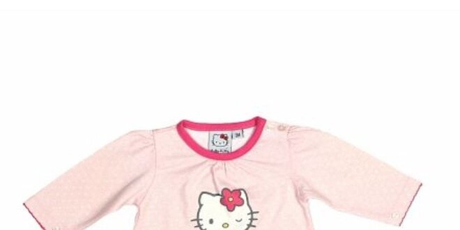 Ružové kojenecké tričko Hello Kitty s potlačou