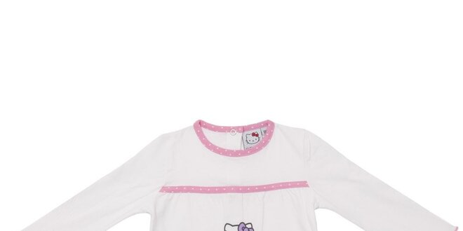 Biele kojenecké tričko Hello Kitty s potlačou