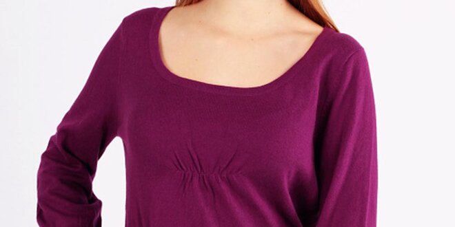 Dámsky fialový sveter s trojštvrťovými rukávmi Emma Pernelle