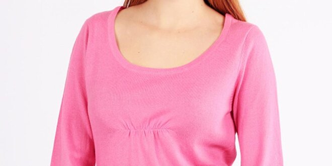 Dámsky ružový sveter s trojštvrťovými rukávmi Emma Pernelle