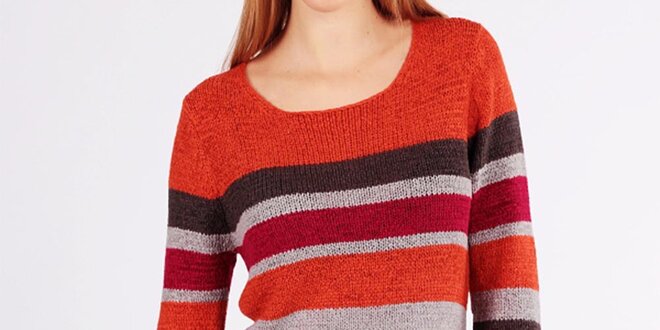 Dámsky farebný pruhovaný sveter Emma Pernelle