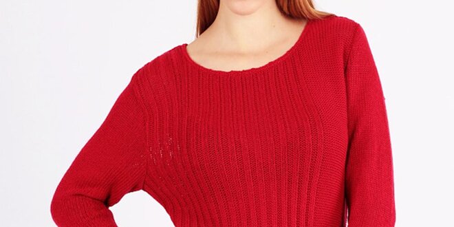 Dámsky pletený červený sveter Emma Pernelle