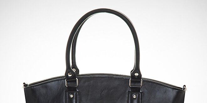 Dámska čierna kabelka s vonkajším vreckom Felice