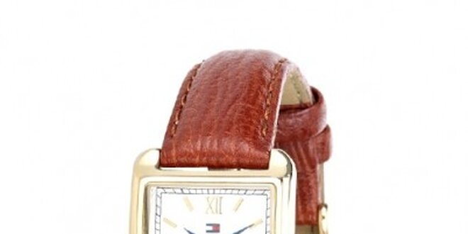 Dámske náramkové hodinky Tommy Hilfiger s hnedým remienkom